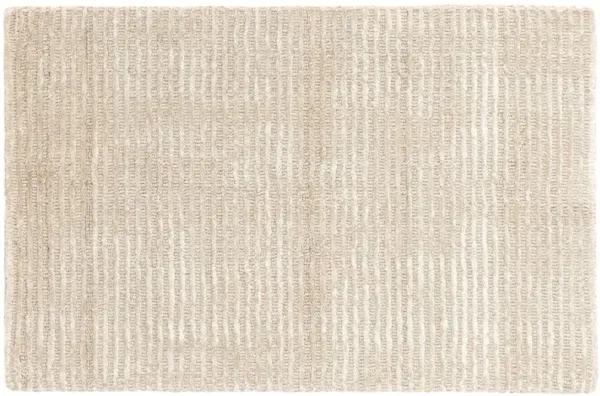 Cut Stripe Hand-Knotted Rug - DASH & ALBERT - Ivory - Ivory