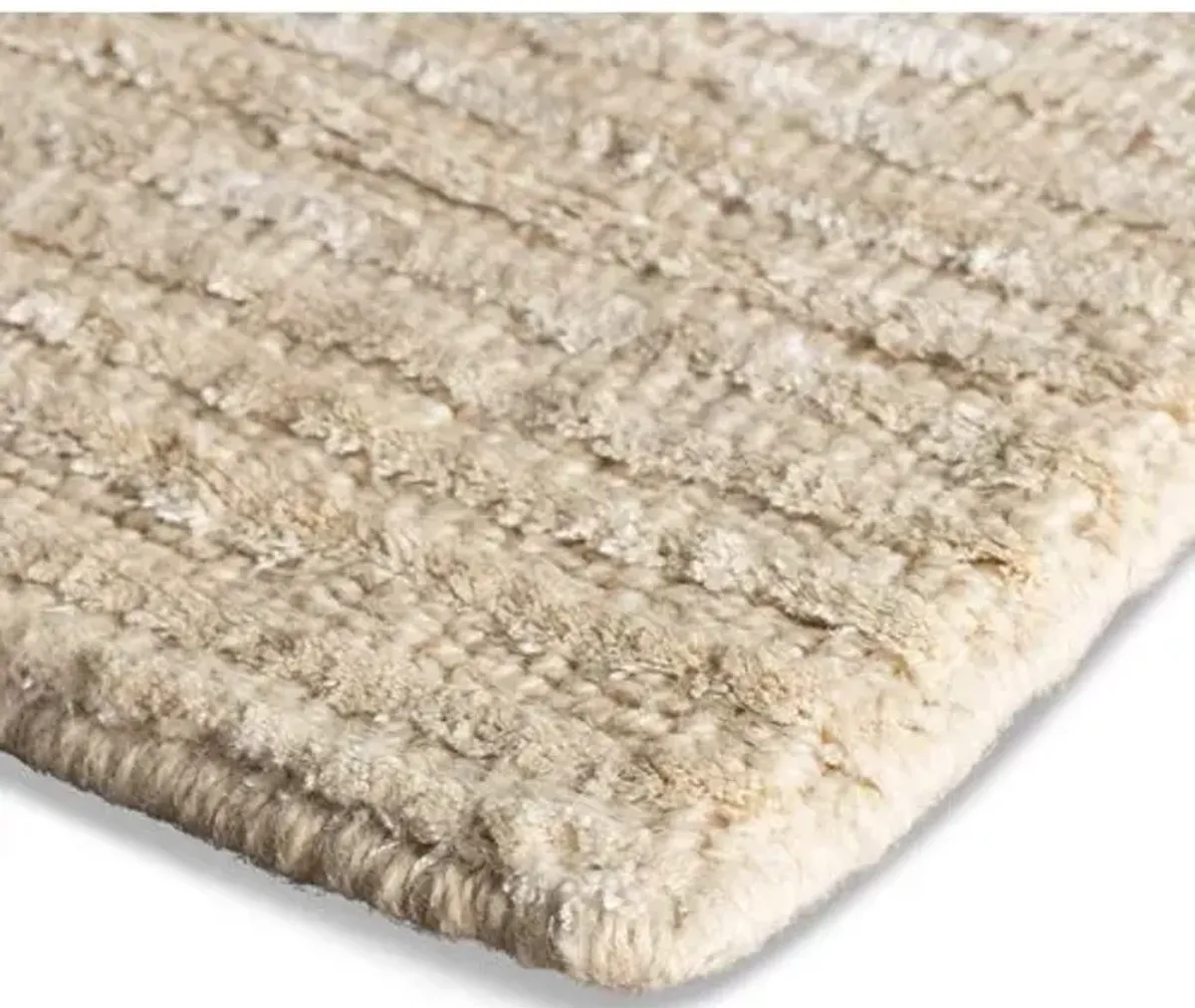 Cut Stripe Hand-Knotted Rug - DASH & ALBERT - Ivory - Ivory