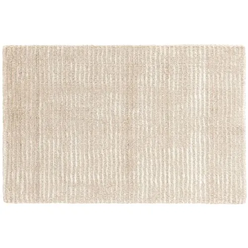 Cut Stripe Hand-Knotted Rug - DASH & ALBERT - Ivory - Ivory