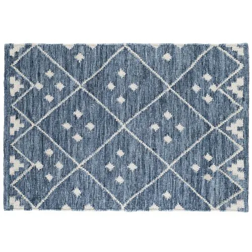 Kota Flat-Weave Rug - DASH & ALBERT - Blue - Blue