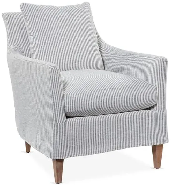 Ines Slipcover Chair - Handcrafted - Gray