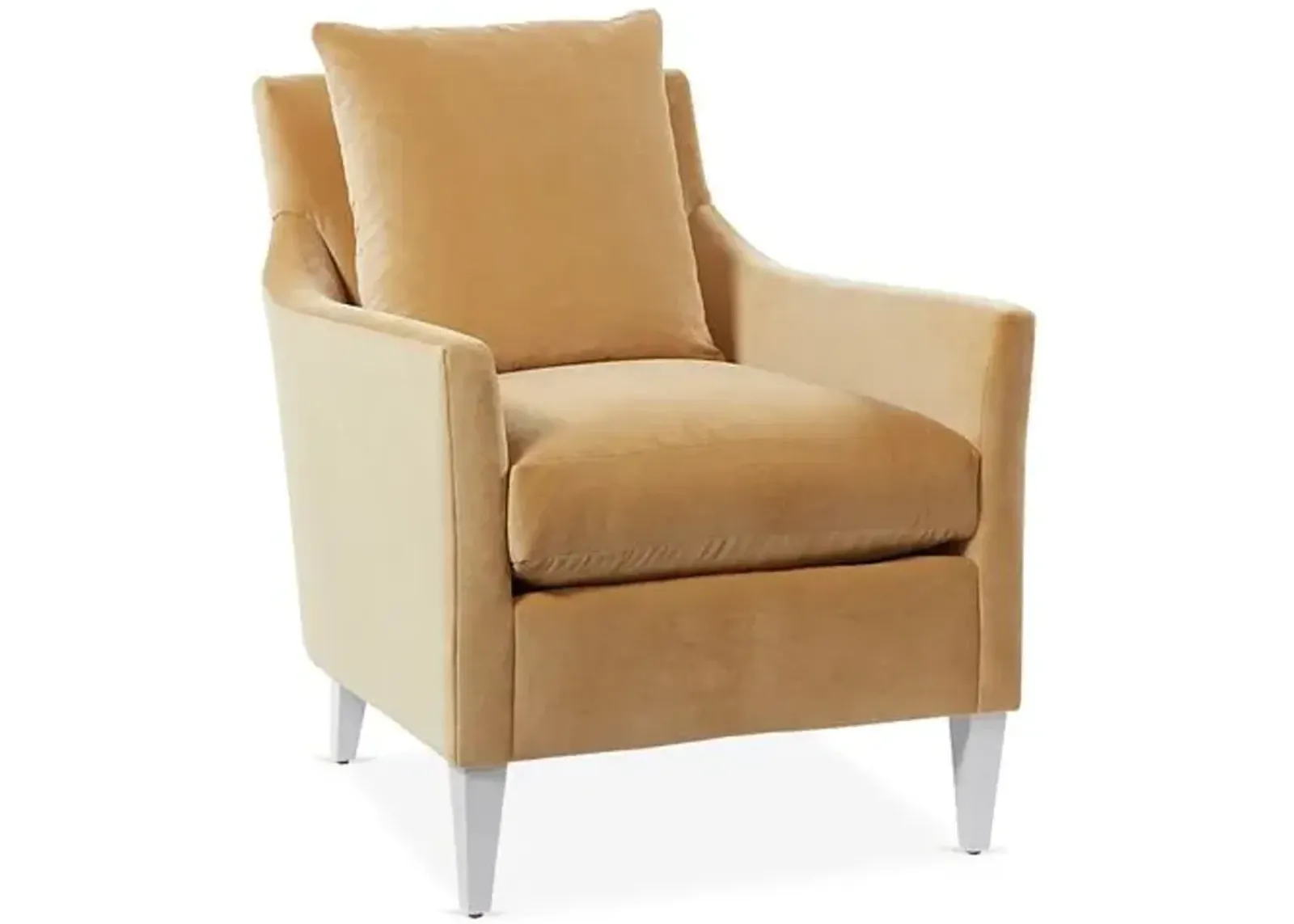 Ines Velvet Accent Chair - Gold, Comfortable, Durable, Velvet Upholstery