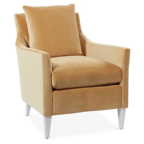 Ines Velvet Accent Chair - Gold, Comfortable, Durable, Velvet Upholstery