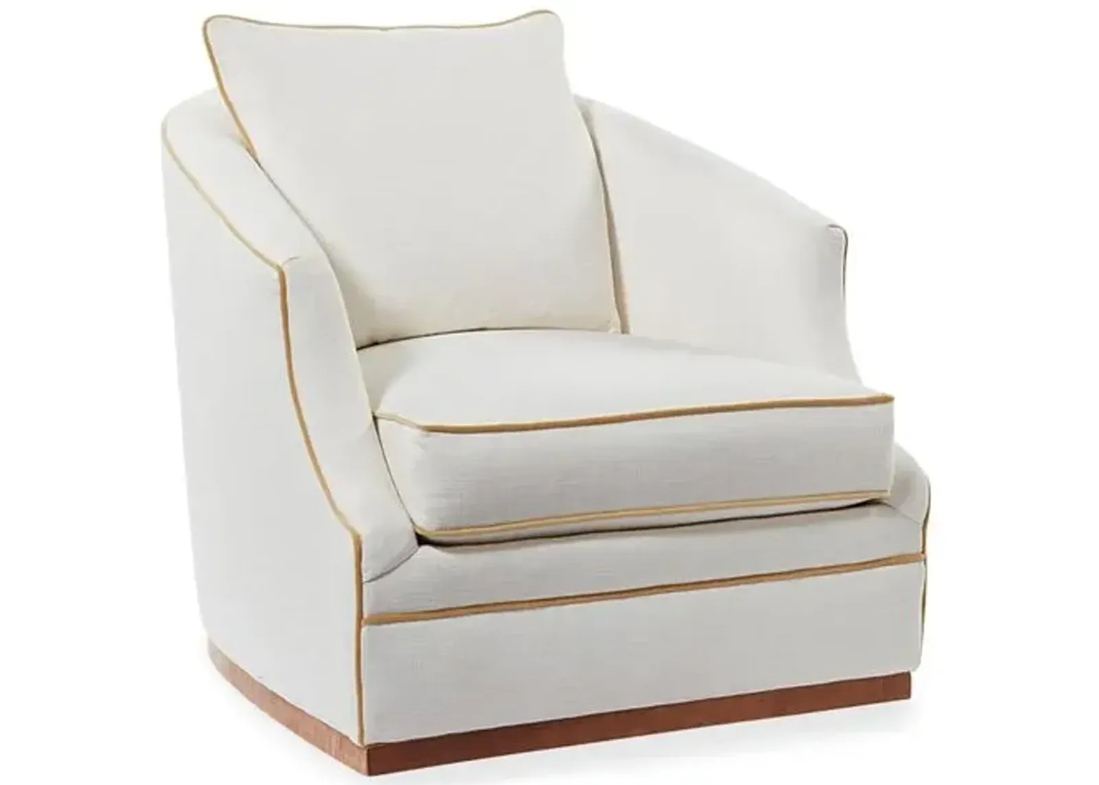 Annie Swivel Chair - Ivory/Leather