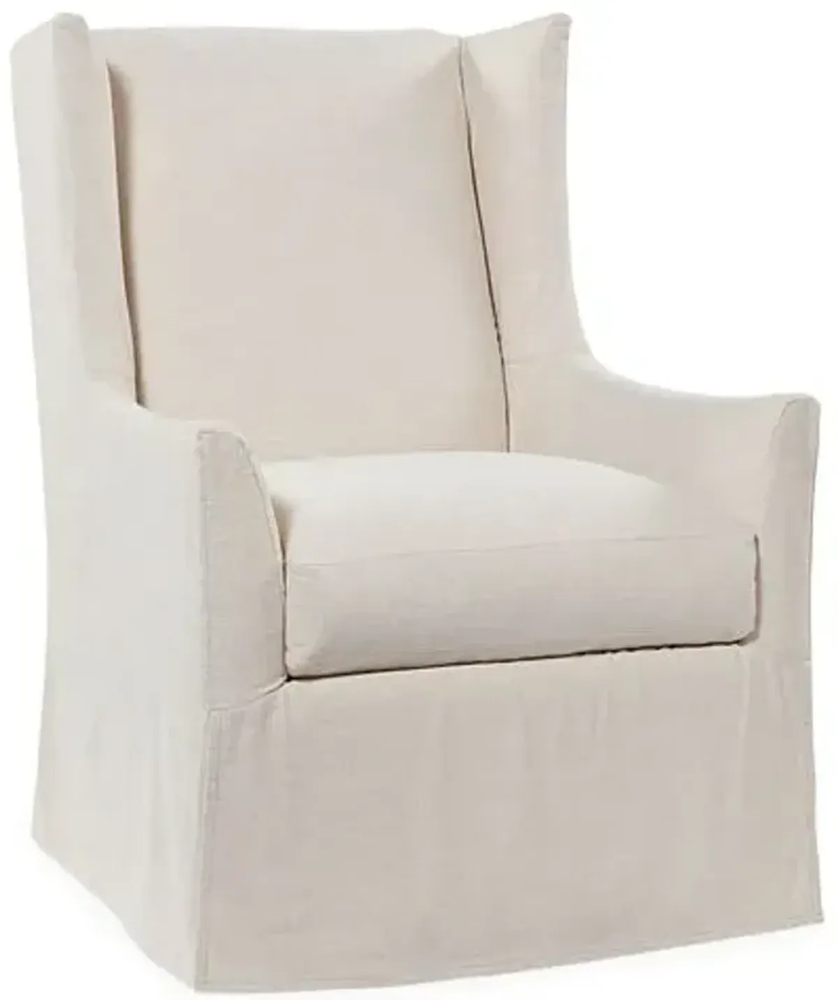 Lili Wingback Swivel Chair - Ivory