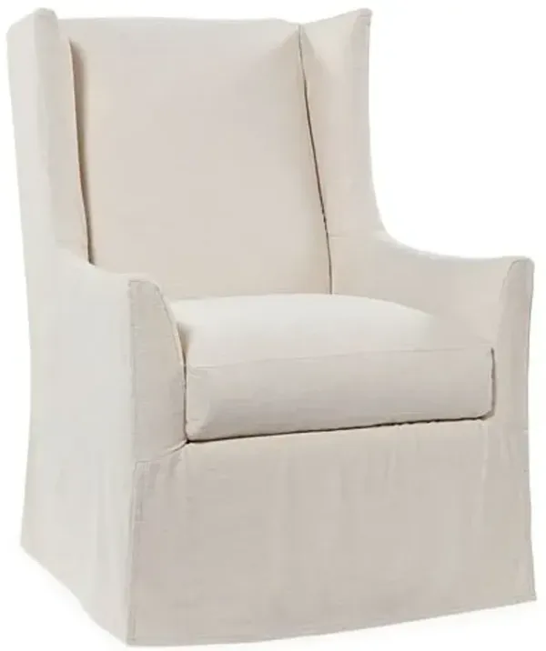 Lili Wingback Swivel Chair - Ivory