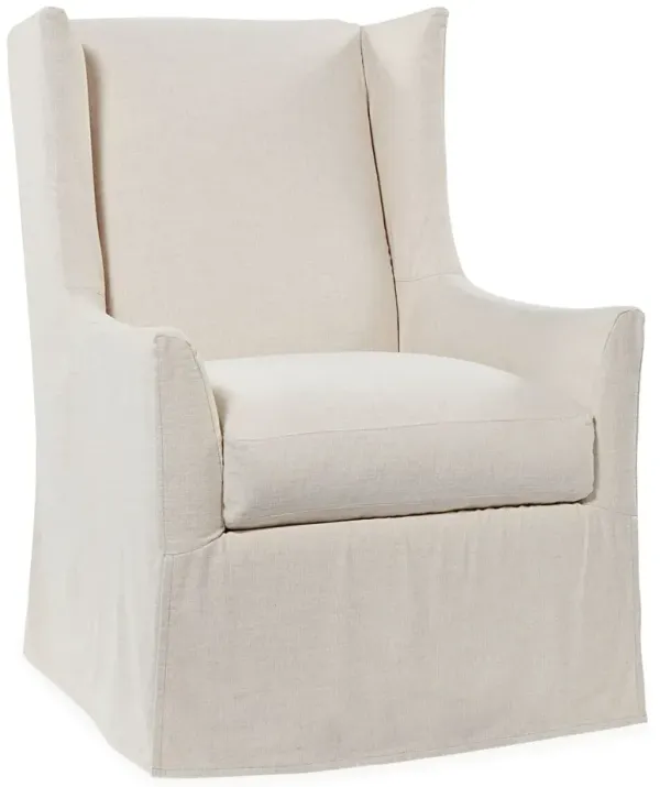 Lili Wingback Swivel Chair, Ivory