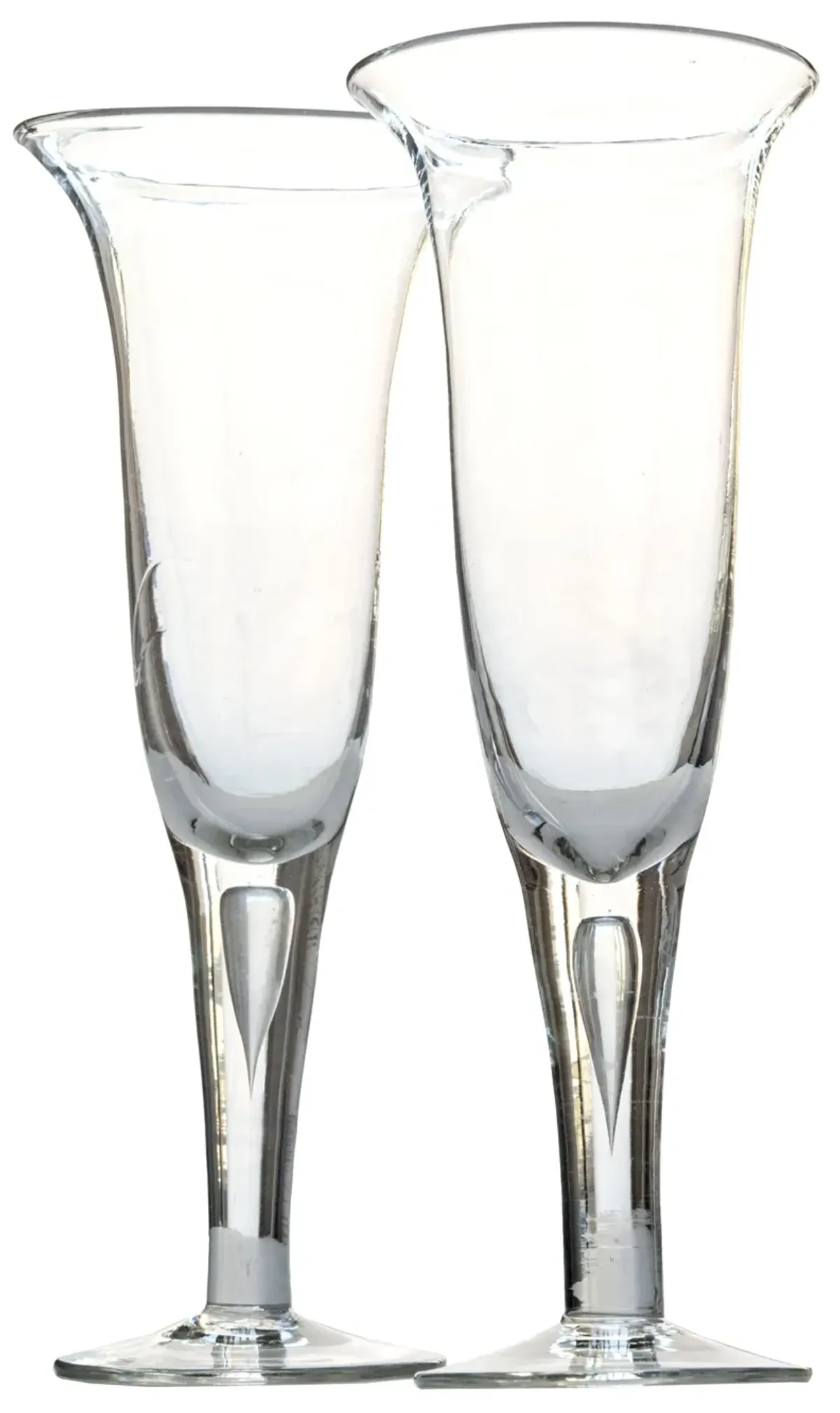 Handblown Glass Vases - Set of 2 - Fleur de Lex Antiques - Clear