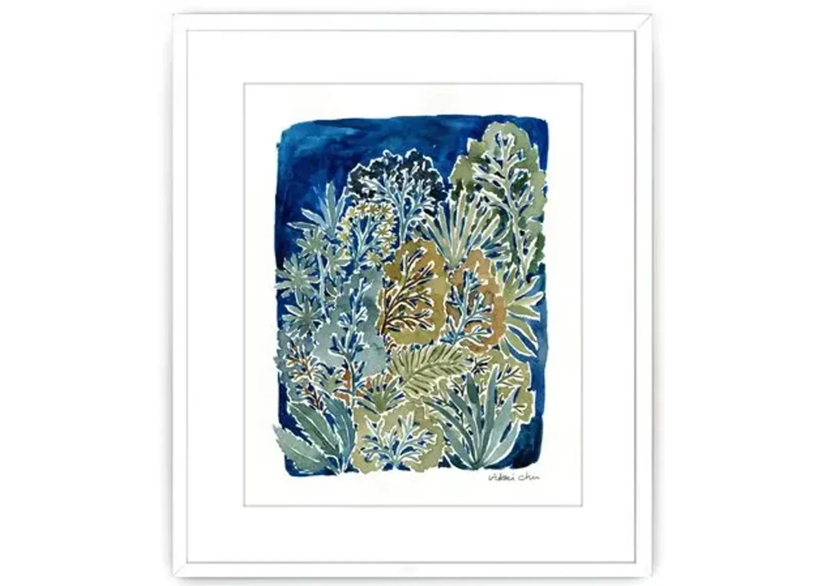 Vikki Chu - Watercolor Plants - Blue