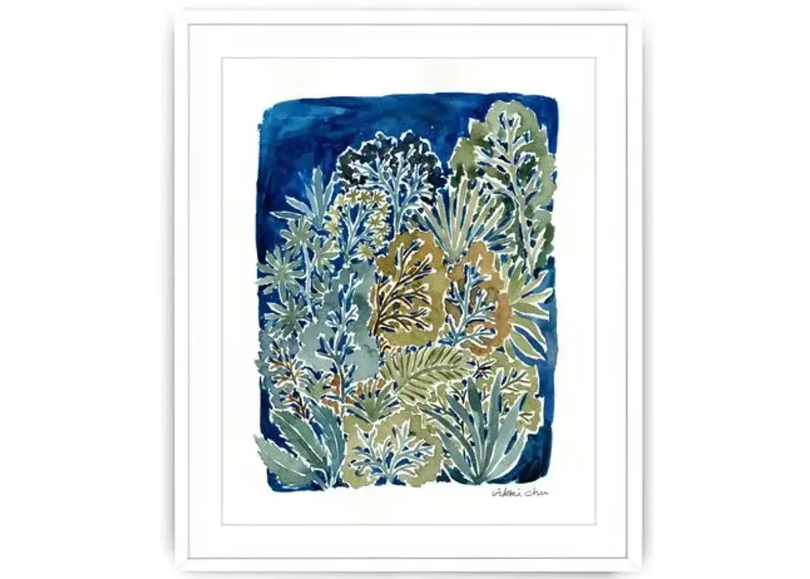 Vikki Chu - Watercolor Plants - Blue