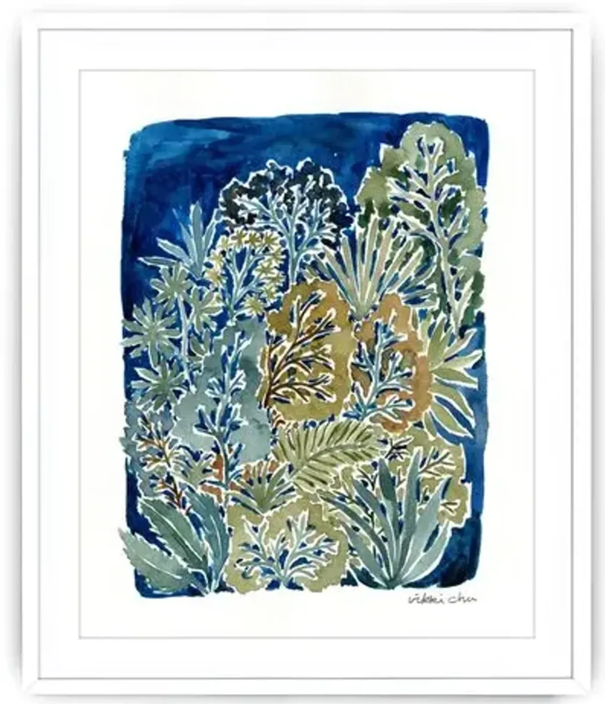 Vikki Chu - Watercolor Plants - Blue