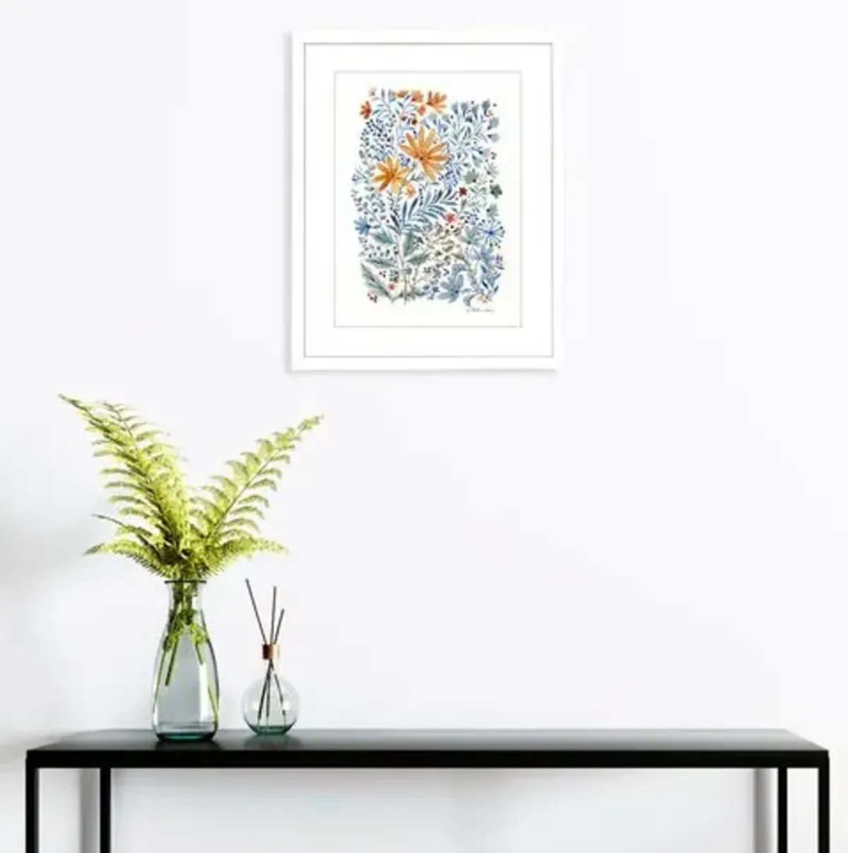Vikki Chu - Watercolor Flowers Painting - Blue