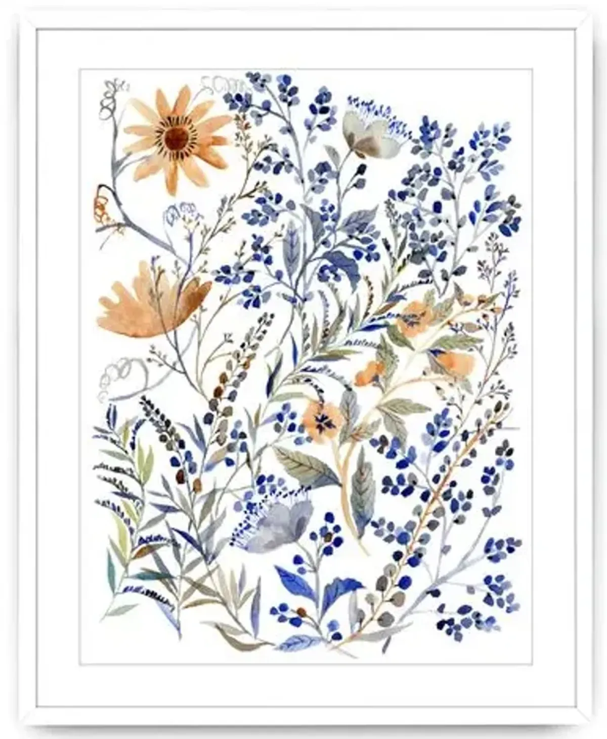 Vikki Chu - Watercolor Blue Flowers Painting