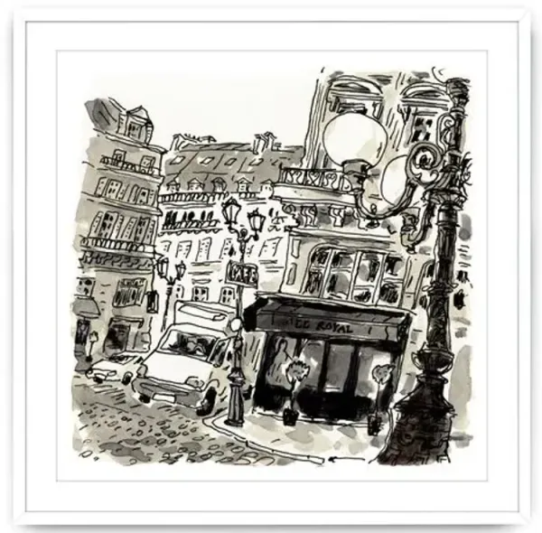 Vikki Chu - Paris III Painting - Blue