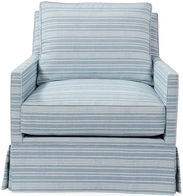 Auburn Club Chair, Marine Sunbrella Stripe