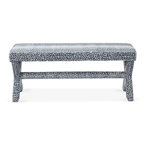 Suki Fauna Bench - Blue - Miles Talbott - Handcrafted