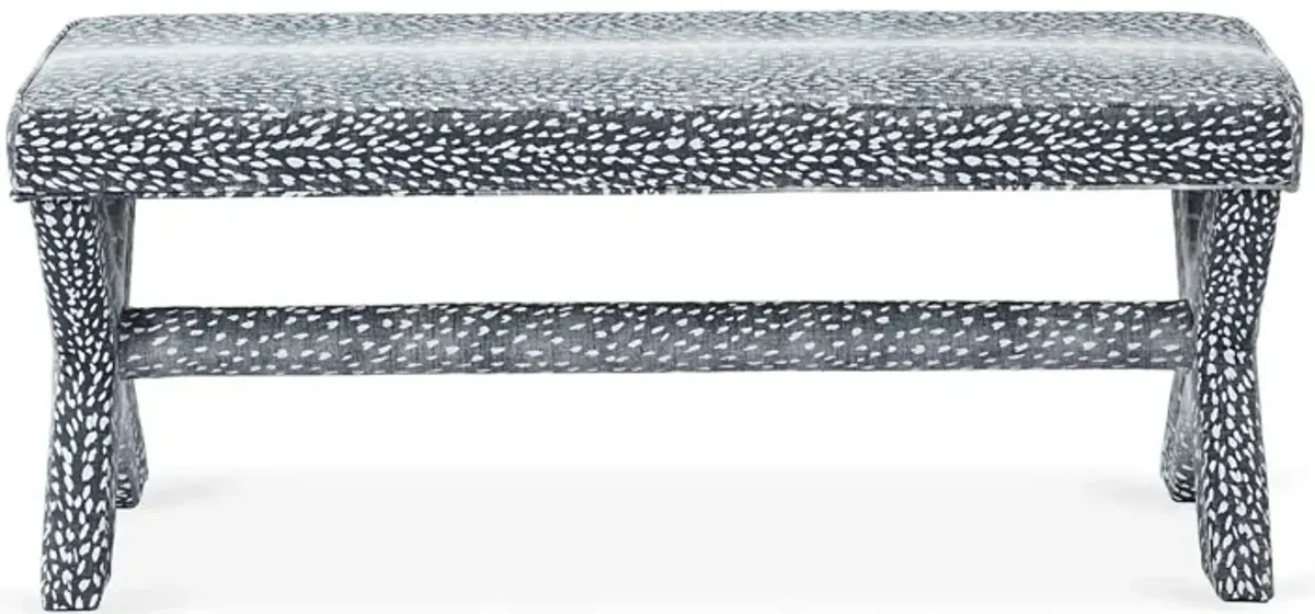 Suki Upholstered Fauna Bench, Blue