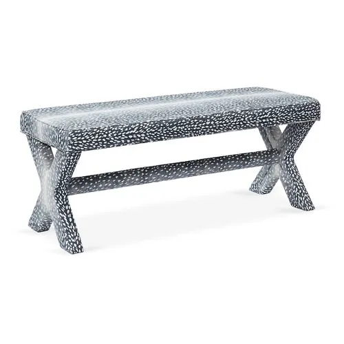 Suki Fauna Bench - Blue - Miles Talbott - Handcrafted