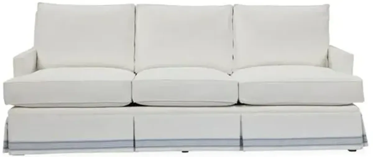 Bloomfield 3-Seat Skirted Sofa - Ivory - Miles Talbott - Handcrafted