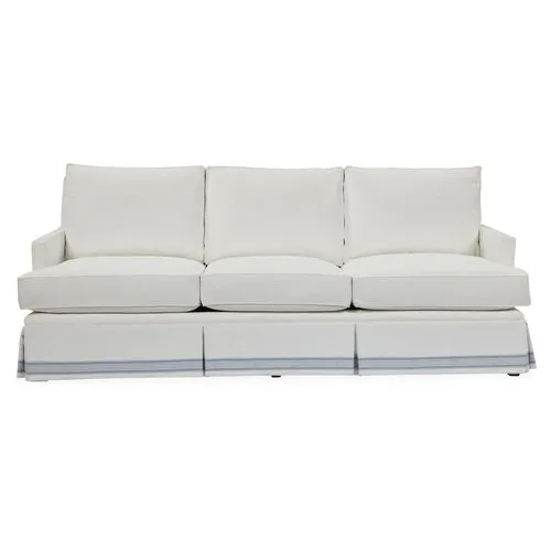 Bloomfield 3-Seat Skirted Sofa - Ivory - Miles Talbott - Handcrafted