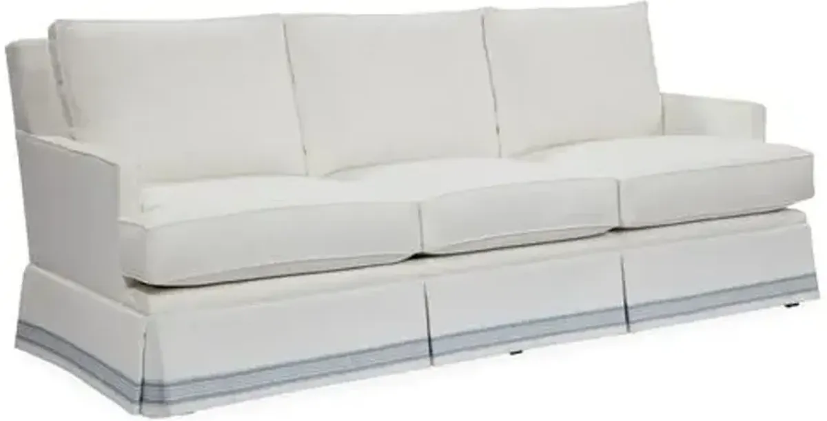 Bloomfield 3-Seat Skirted Sofa - Ivory - Miles Talbott - Handcrafted