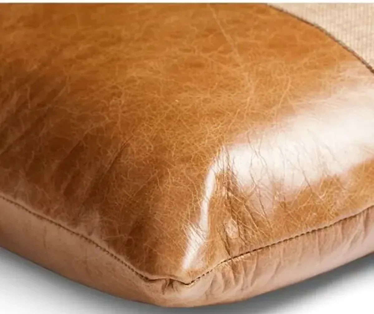 Abby 15x23 Lumbar Pillow - Brown Leather