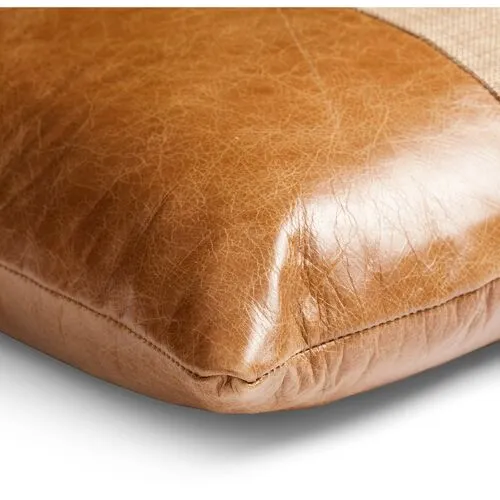 Abby 15x23 Lumbar Pillow - Brown Leather