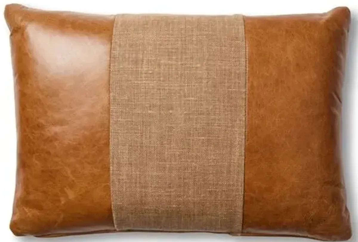 Abby 15x23 Lumbar Pillow - Brown Leather