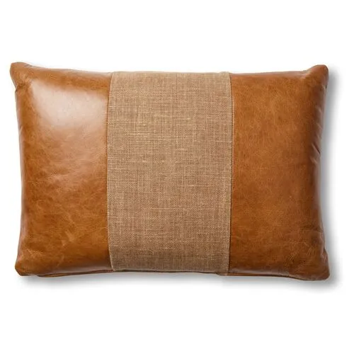 Abby 15x23 Lumbar Pillow - Brown Leather