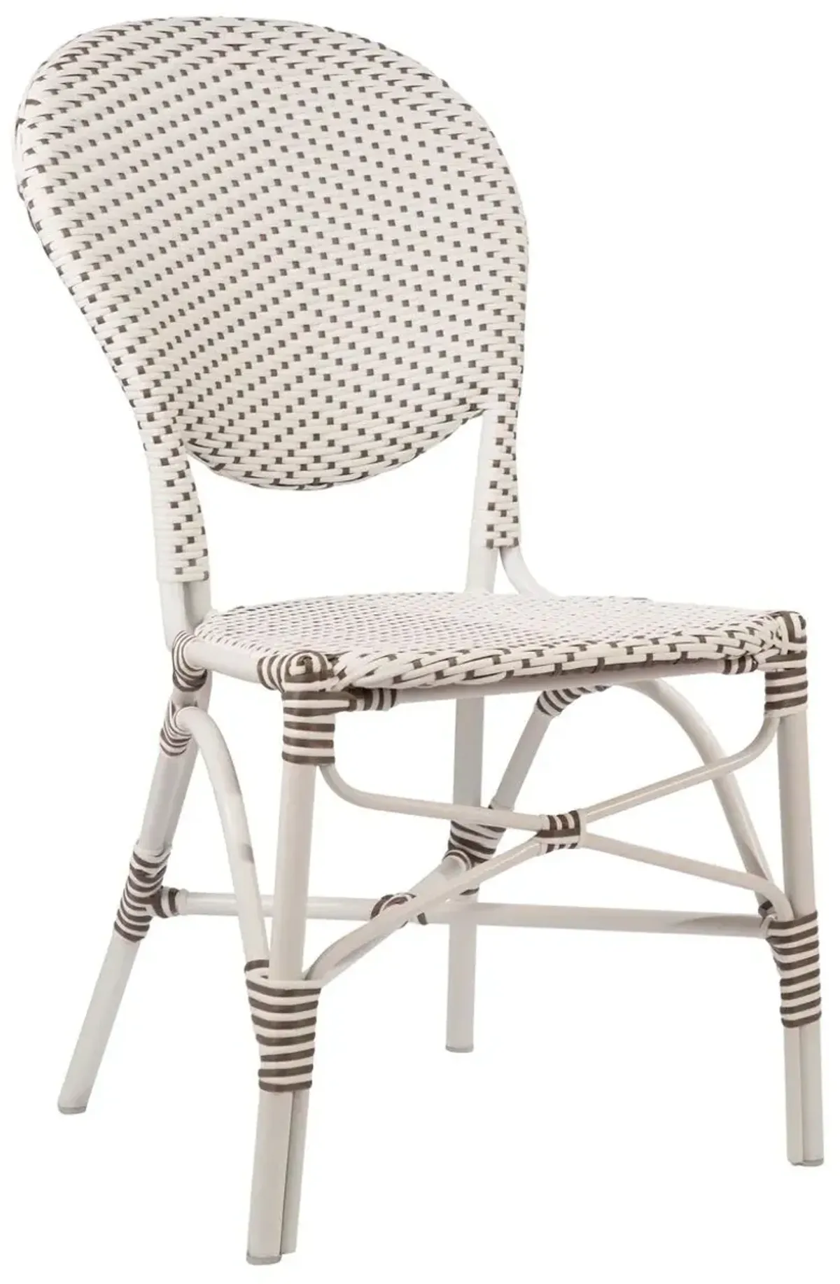 Isabell Outdoor Side Chair, White/Cappuccino