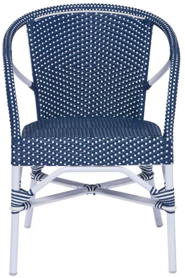 Madeleine Outdoor Dining Chair, Navy/White
