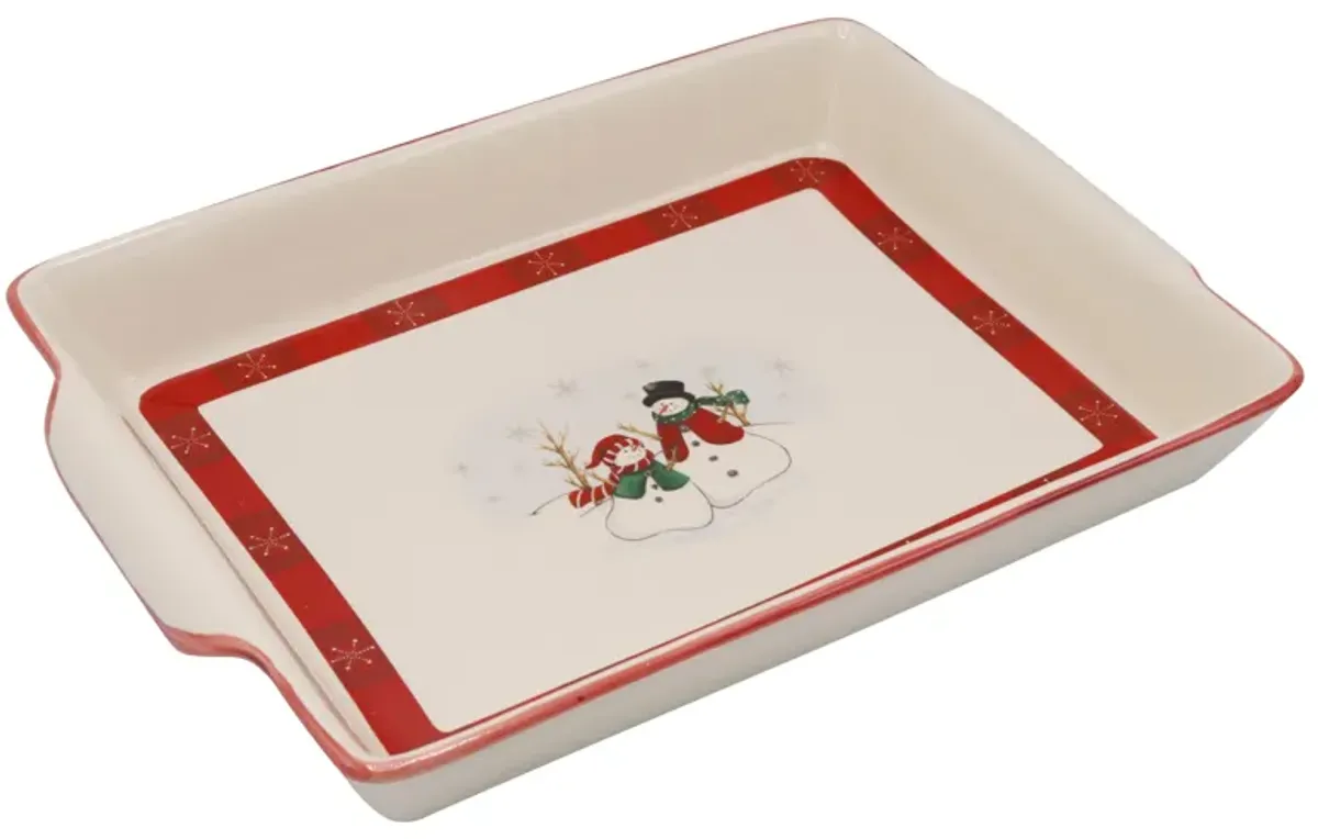 Christmas Stoneware Baking Dish - Interesting Things - White