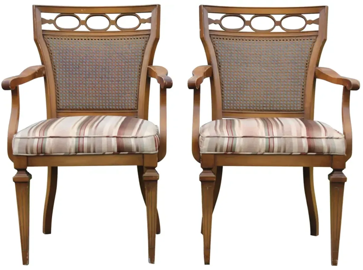 Set of 2 Neoclassical Style Armchairs - Something Vintage - Brown