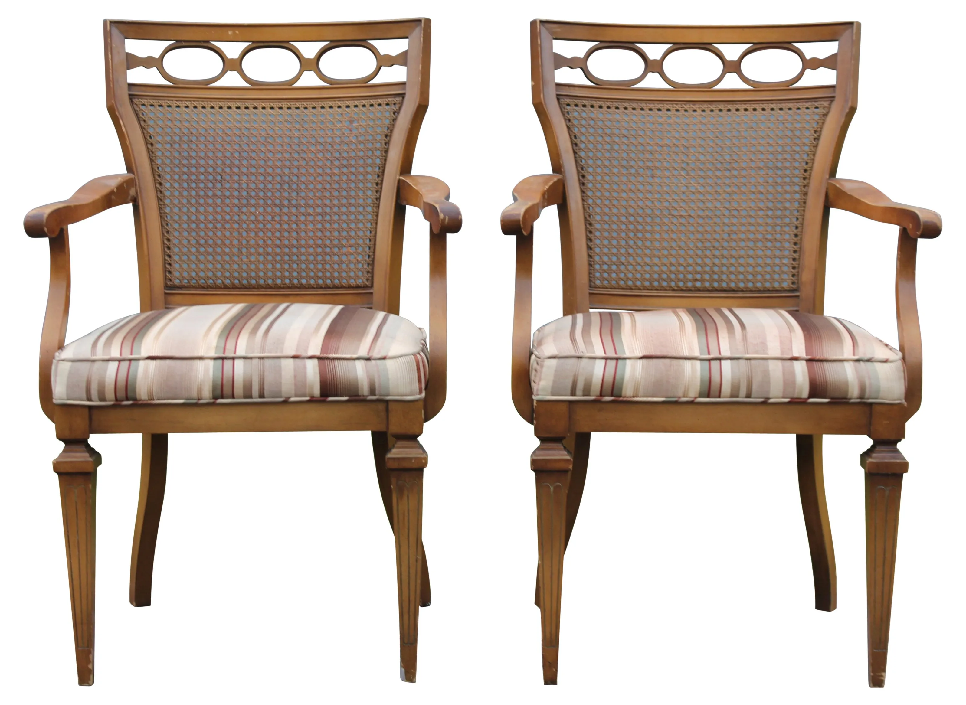 Set of 2 Neoclassical Style Armchairs - Something Vintage - Brown