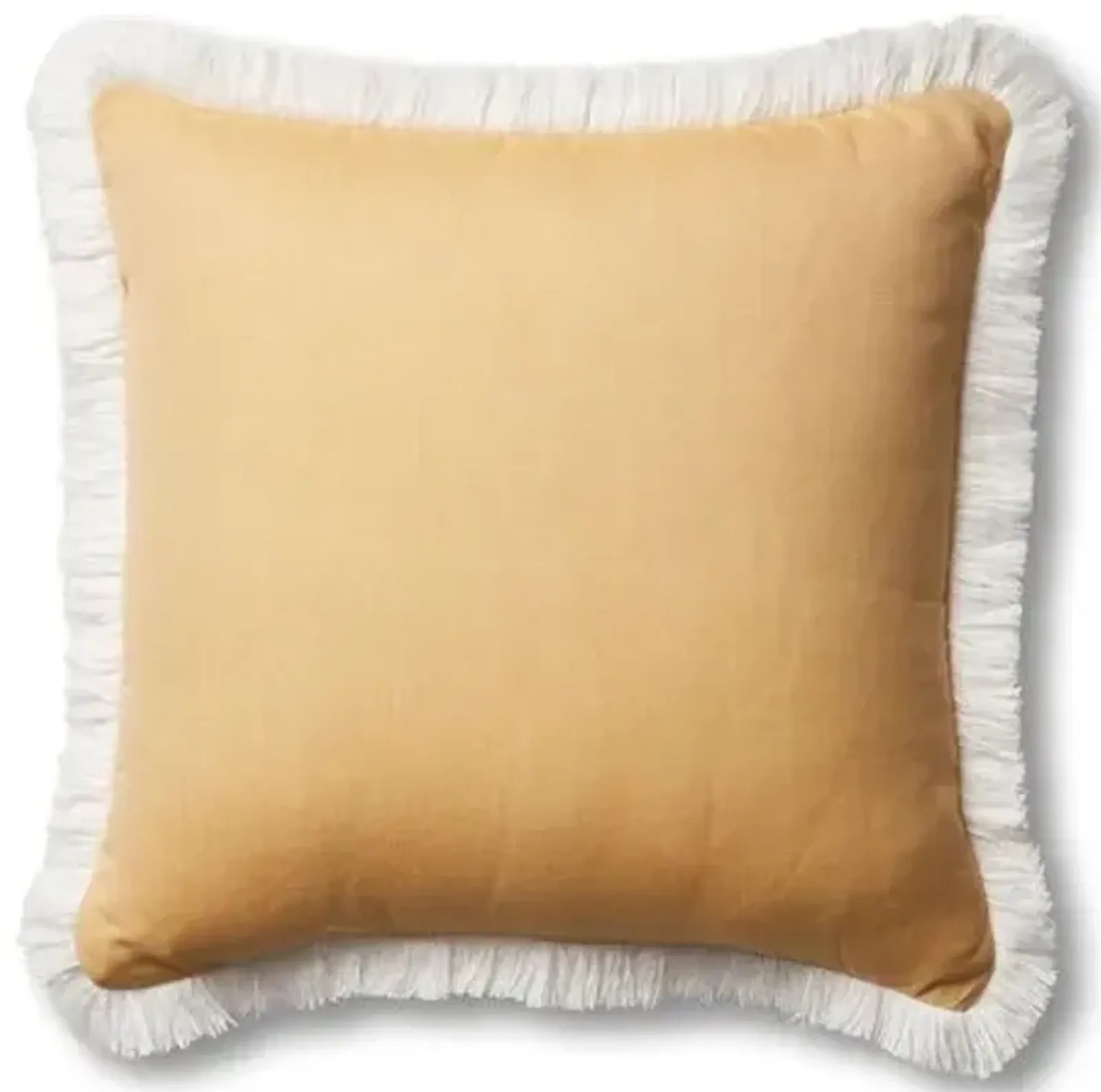 Kit Fringe Pillow - Mustard/White