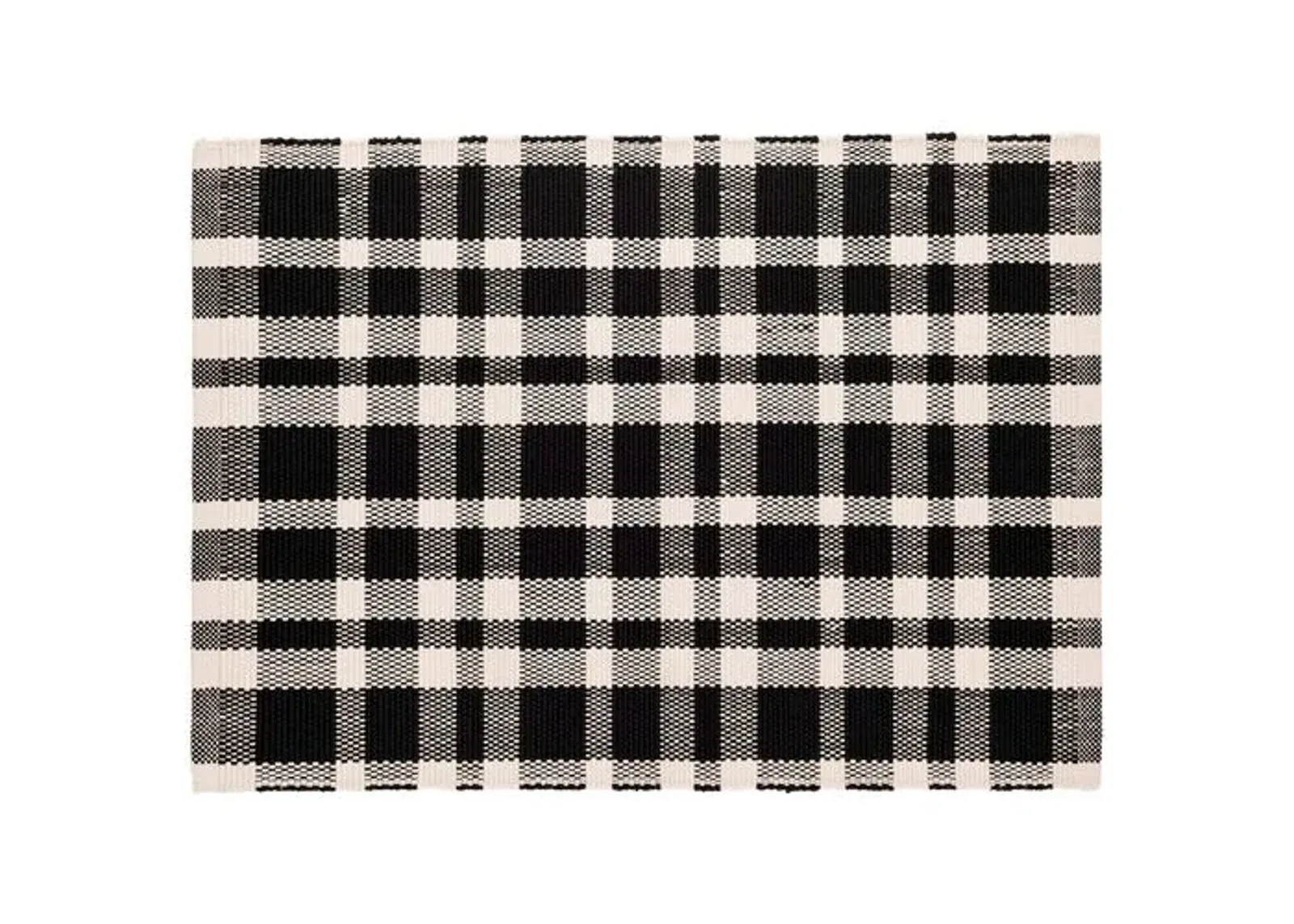 Tattersall Indoor/Outdoor Rug - DASH & ALBERT - Black - Black