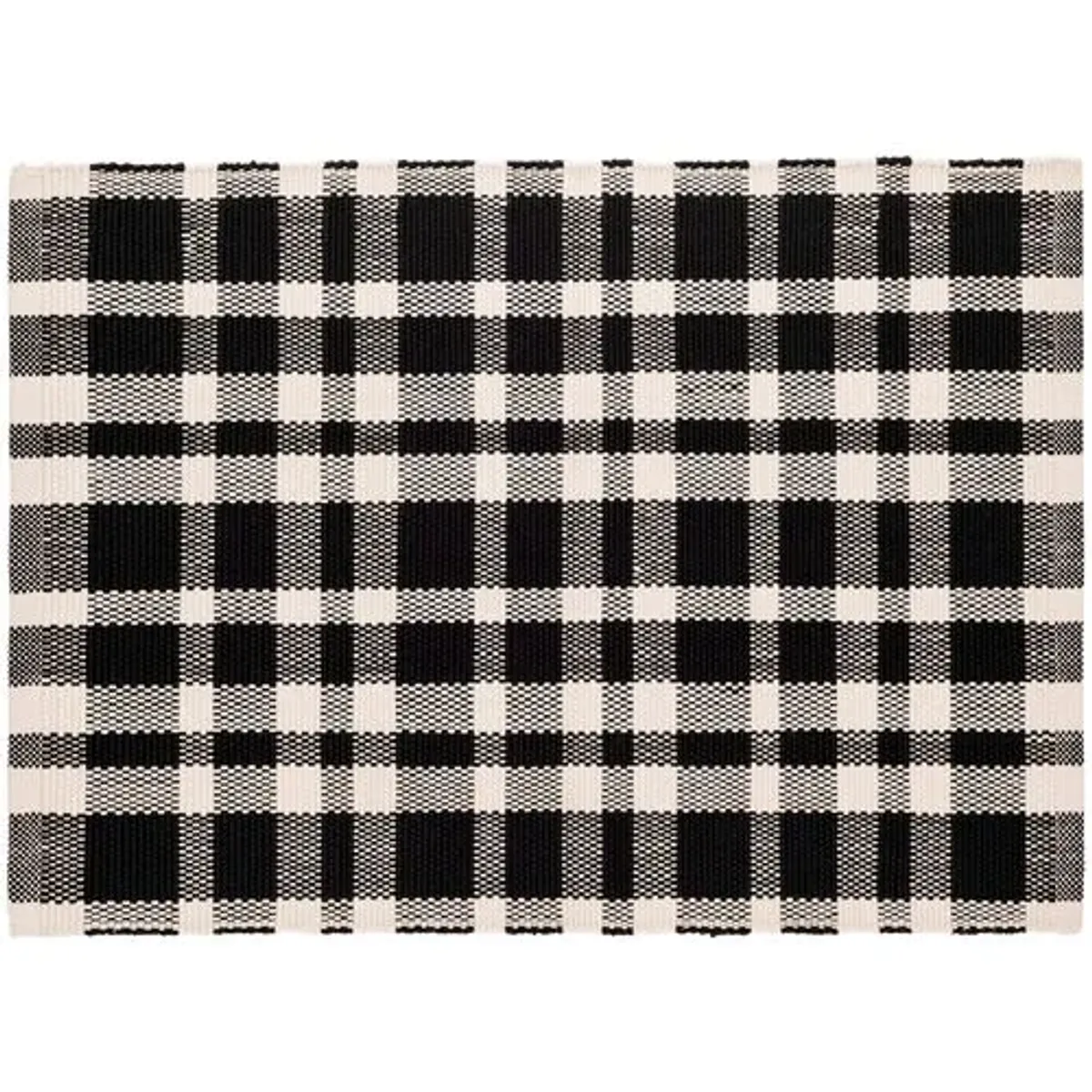 Tattersall Indoor/Outdoor Rug - DASH & ALBERT - Black - Black