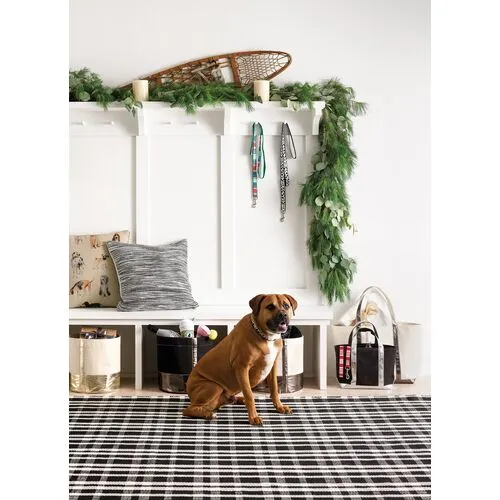 Tattersall Indoor/Outdoor Rug - DASH & ALBERT - Black - Black