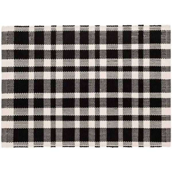 Tattersall Indoor/Outdoor Rug - DASH & ALBERT - Black - Black