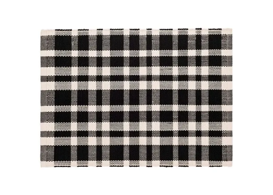 Tattersall Indoor/Outdoor Rug DASH & ALBERT Black Black by One