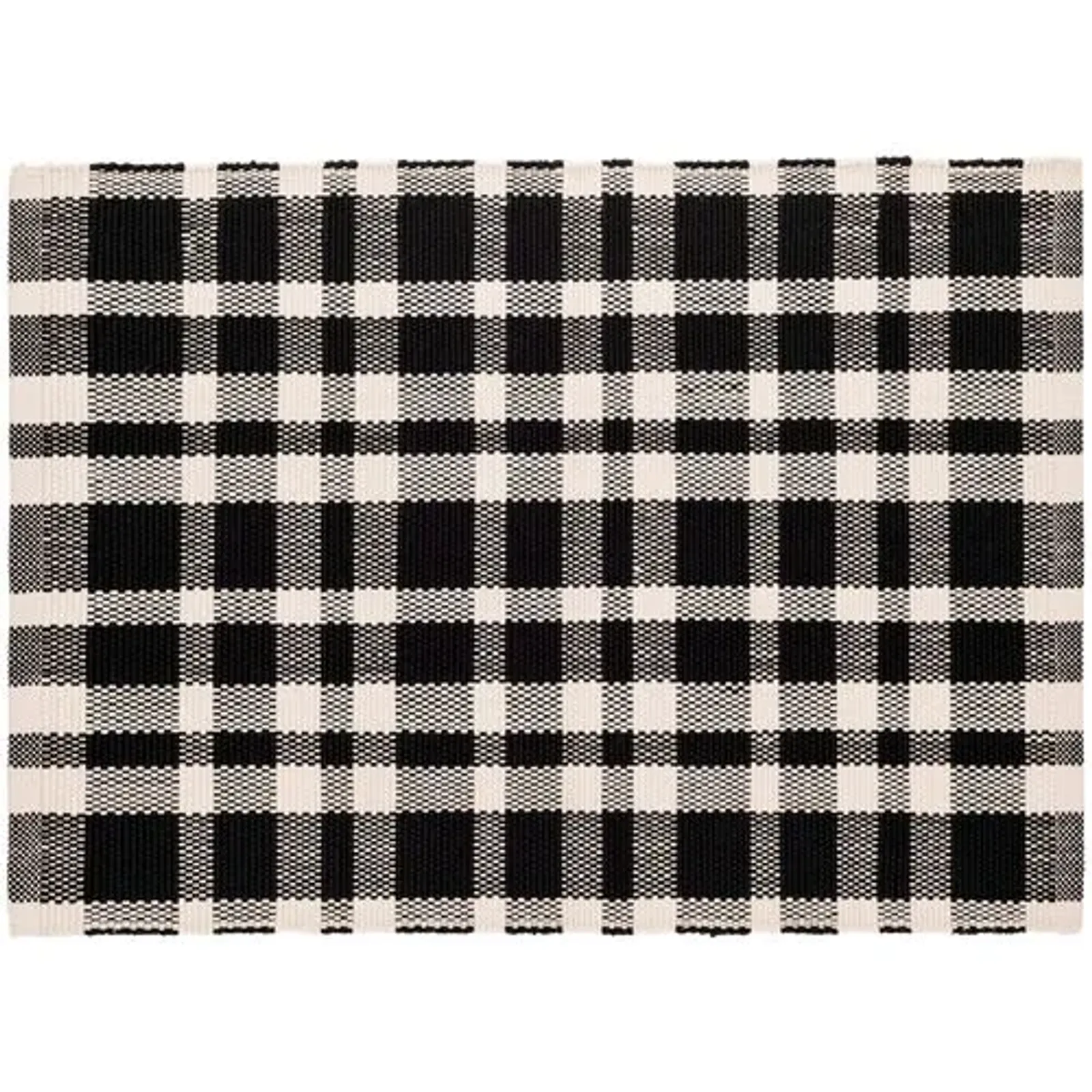 Tattersall Indoor/Outdoor Rug - DASH & ALBERT - Black - Black