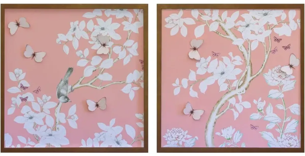 Dawn Wolfe, Pink Chinoiserie Diptych