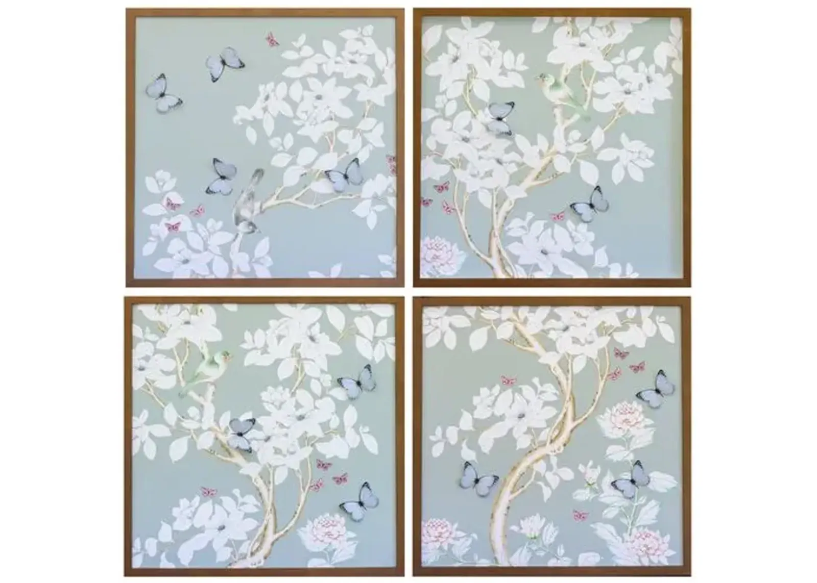 Dawn Wolfe - Pale Gray/Green Chinoiserie Set - Dawn Wolfe Design - Brown