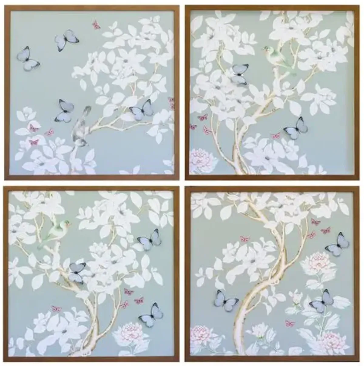 Dawn Wolfe - Pale Gray/Green Chinoiserie Set - Dawn Wolfe Design - Brown