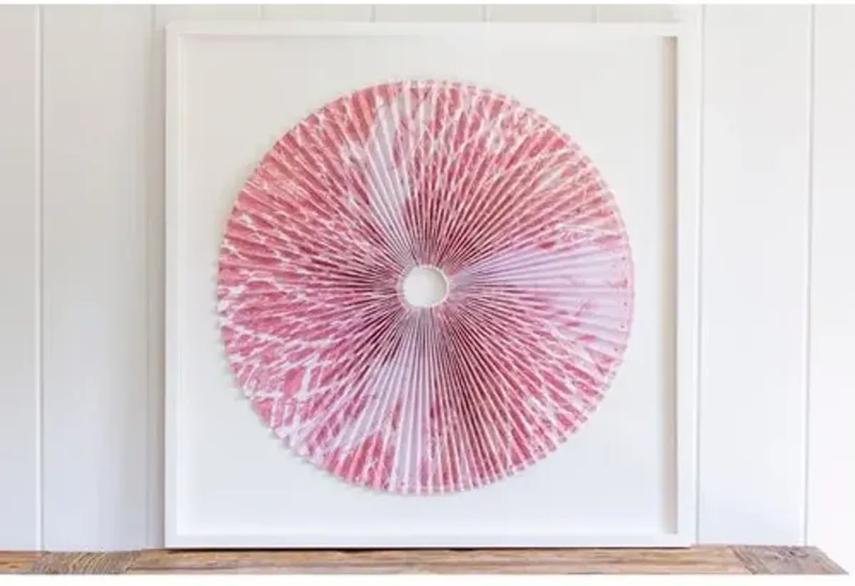 Dawn Wolfe - Pink Pleated Manhattan Circle - Dawn Wolfe Design - White