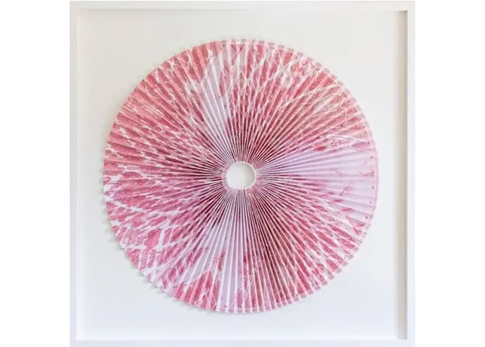 Dawn Wolfe - Pink Pleated Manhattan Circle - Dawn Wolfe Design - White