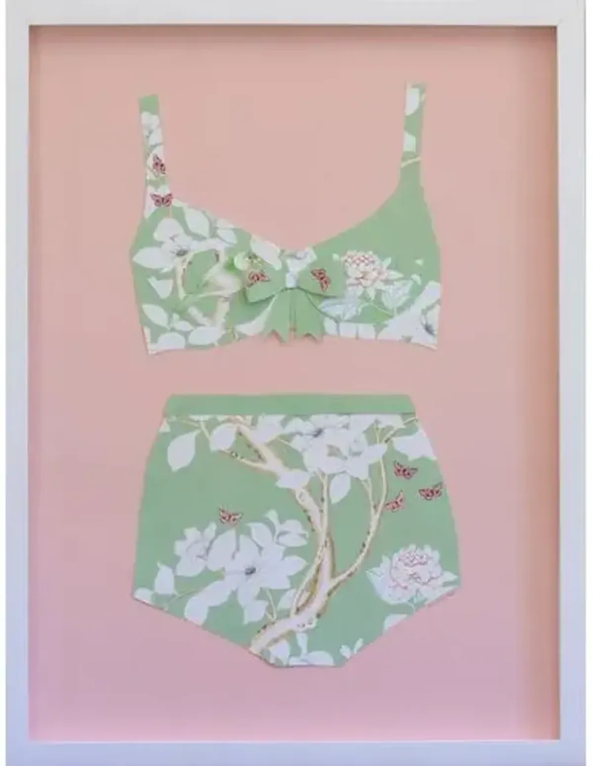 Dawn Wolfe - Pink & Green Chinoiserie Bikini - Dawn Wolfe Design - White