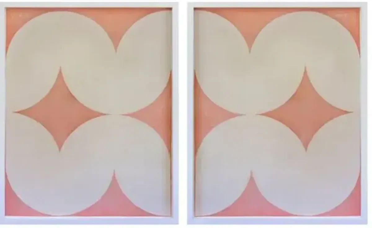 Dawn Wolfe - Pink Wave Abstract Diptych - Dawn Wolfe Design
