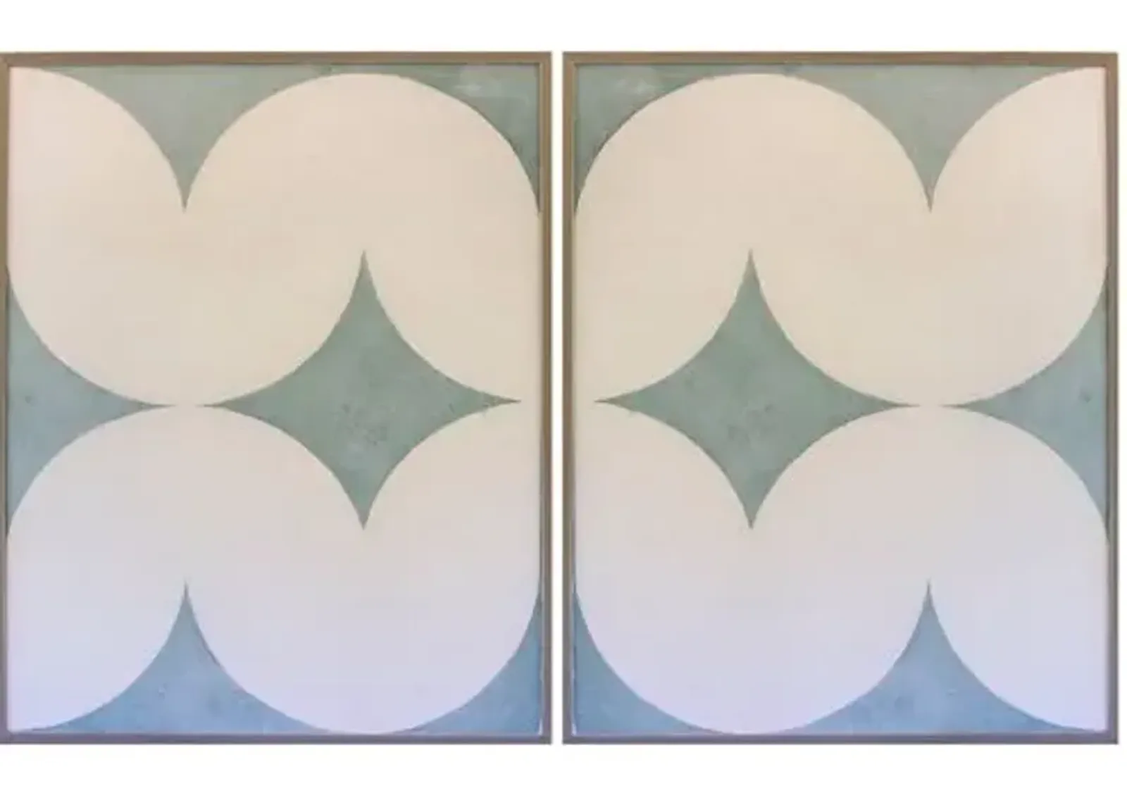 Dawn Wolfe - Light Blue Wave Abstract Diptych - Dawn Wolfe Design