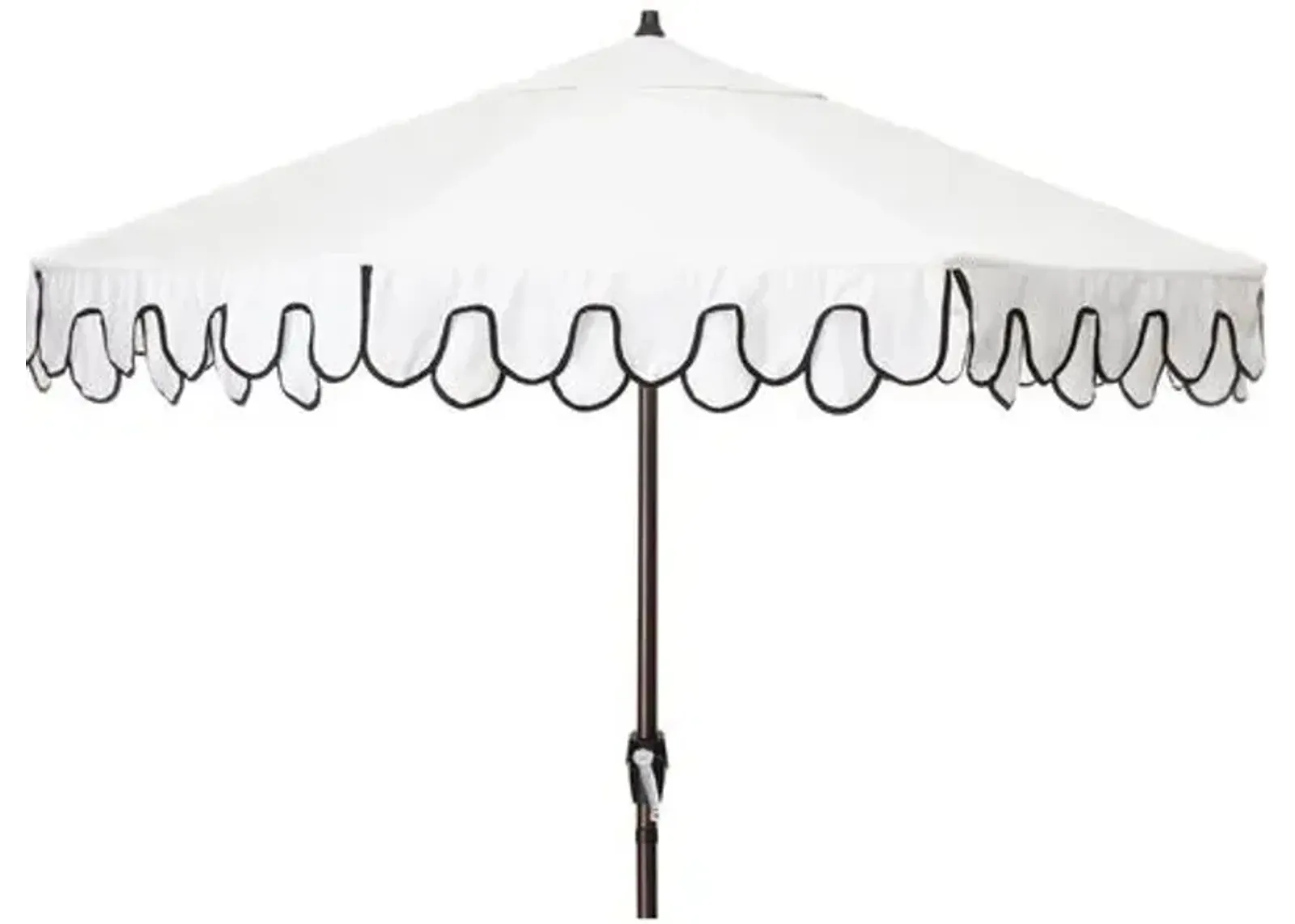 Phoebe Double Scallop Patio Umbrella - Black/White